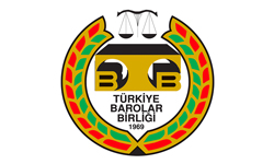 Union of Turkish Bar Associations membership logo: laurel wreath with “TBB”, scales, and “1969”.